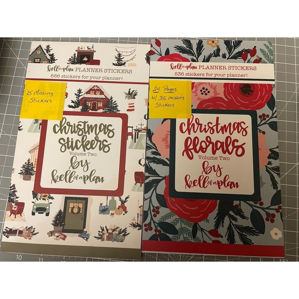Kell Of A Plan Christmas Lot Of Planner Sticker Books Used w/ Missing Stickers